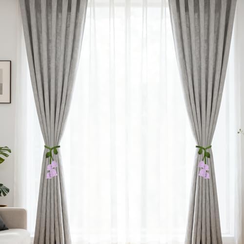 2 Pack Boho Handmade Flower Curtain Tiebacks Curtain Holdbacks - Image 2