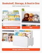 VEVOR Kids Reading Nook, Wooden Storage Bench - Image 5
