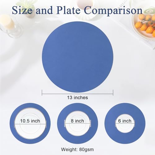 SHACOS 100 pcs Round Paper Placemats Disposable 13 inch Colored Paper - Image 5