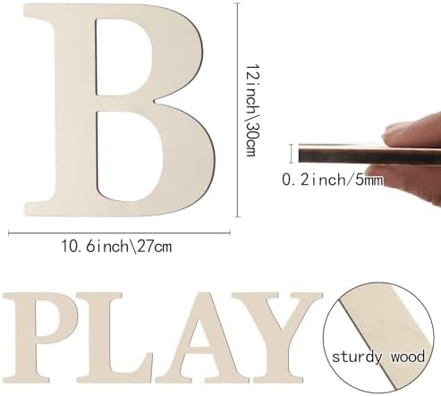 Wooden Letters 12 Inch Large Paintable Wood Letters B - Image 2