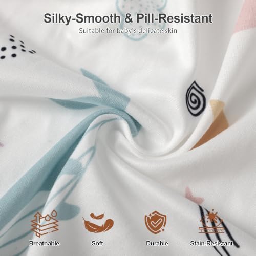 Pack N Play Sheets Fitted, Mini Crib Sheets, Breathable Soft Unisex Playard - Image 4
