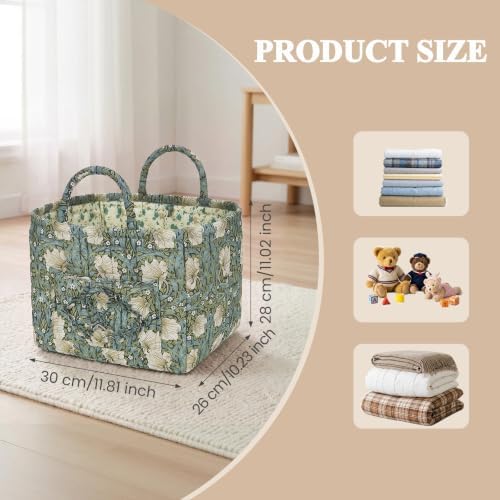 Floral Fabric Storage Basket Car Interior Storage Basket Underwear Sundries - Image 6