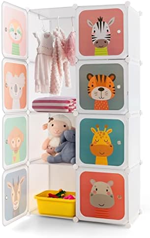 Costzon Kids Closet, Cartoon DIY Modular Dresser Storage Organizer by Costzon