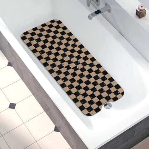 Bathtub Mat Non Slip, Checkered Extra Long Bath tub Mat Shower Floor Mat - Image 5