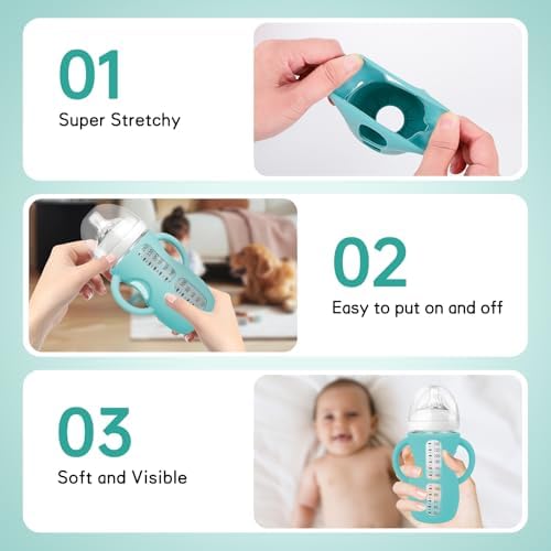Silicone Sleeves for Avent Natural Glass Baby Bottles, BPA Free, Anti Breakage - Image 4