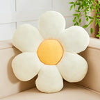 Kcvvcr White Yellow Flower Pillow, 19.6" Cute Flower Shaped Floor Pillow by Kcvvcr