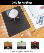 Baroyal Office Chair Mat for Hardwood Floor Under Desk Computer Rolling Chair - Image 3