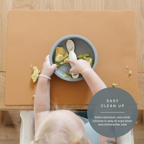Yeah Baby Goods Silicone Toddler Placemat, Boho Brown - Image 4