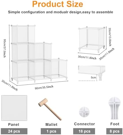 AWTATOS Cube Storage Organizer, Closet Organizers, 6 Cube Shelf - Image 3