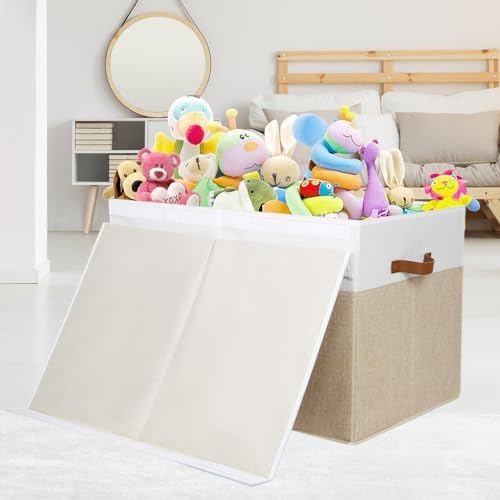Large Toy Storage Box with Lid, Toy Chest Bin Boxes Basket with Dividers - Image 5