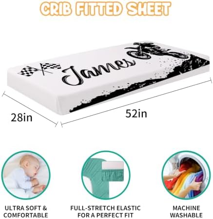 Custom Baby Boy Minky Crib Bedding Set, Dirt Bike Bedding 3 Pcs Set - Image 3