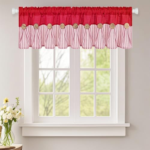 ASPMIZ Farmhouse Cotton Linen Valances by ASPMIZ