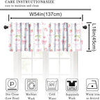 Cute Pink Bow Valance, Watercolor Aesthetic Pink Strawberries Cherries Pastel - Image 2