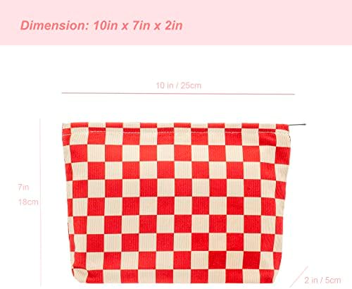 PAZIMIIK Makeup Bag Large Zipper Corduroy Make Up Pouch - Image 5