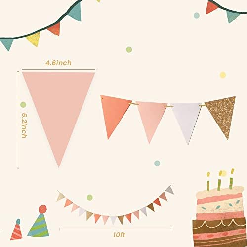 Fonder Mols 10-feet Vintage Flags of Paper Pennant Banner, Triangle Flags - Image 4