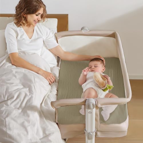 lulumoon Muslin Bassinet Sheets 3Pack: Fitted Most Bedside Sleeper Mattress - Image 3
