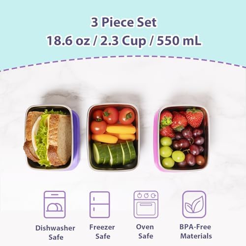 Tanjiae 3-Pack Stainless Steel Snack Containers - Image 5