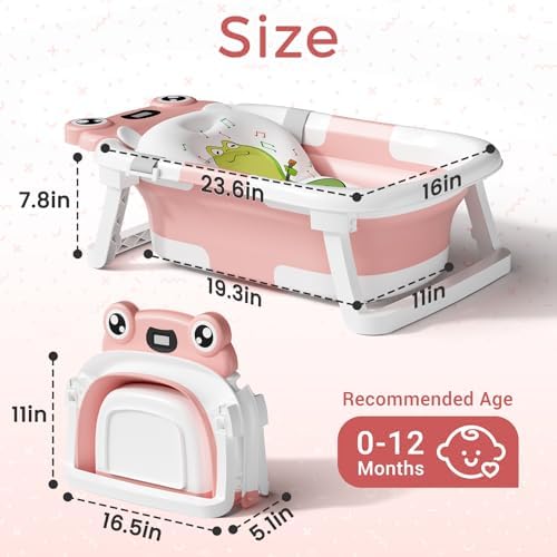 BUNWAG Baby Bathtub, Collapsible Newborn Bathtub - Image 3