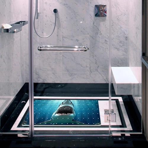 Bathtub Mat Non Slip 26.8x15.1 Inch, Underwater Shark Shower Mat - Image 6