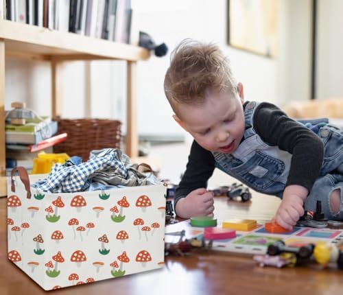 Kids Basket Mushroom Baskets Boys and Girls Basket Rectangular Cute Storage Bin - Image 6