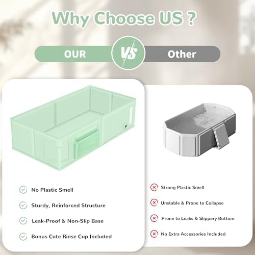 Collapsible Baby Bathtub, Foldable Toddler Bath Tub - Image 6