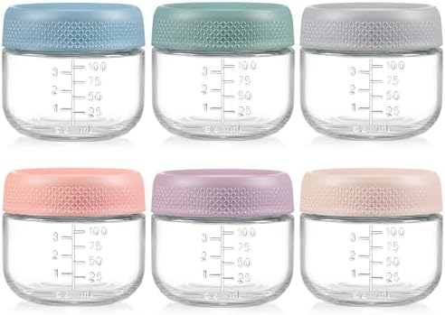 NETANY 6 Pack 4 oz Glass Baby jars by NETANY