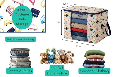 Chaos Cleared Kids Storage Bags – 100% Cotton Canvas Toy & Clothes Organizer - Image 2