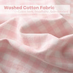 2 Pack Blush White Gingham Ruffle Standard Pillow Shams 20"x26" - Image 6