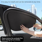 4PCS Car Window Shade, Automobile Sunshade, Car Sun Blocker, Static Suction car - Image 6