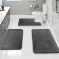 Clara Clark 3 Piece Bathroom Rugs Bath Mat Set, Velvet Memory Foam Bath Mats by ClaraClark