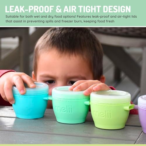 melii Snap & Go Baby Food Storage Containers | 8 Pack 4 oz, Stackable Freezer - Image 5