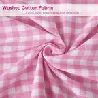 Pink White Gingham Ruffle Body Pillow Cover 20"x54" - Image 6