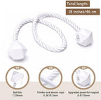 Hion Magnetic Curtain Tiebacks White 2pcs, Curtain Tiebacks Buckles Holdbacks - Image 2