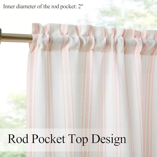ZJDECOR Cotton Blended Pink Vertical Stripe Tiers Panels - Image 3