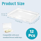 12 Pcs Clear Flat Breast Milk Freezer Storage Organizer, Space Saving - Image 2