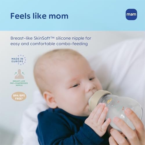 MAM 9oz Pure Glass Feel Good Anti-Colic 2+ Months Baby Bottle - Image 5