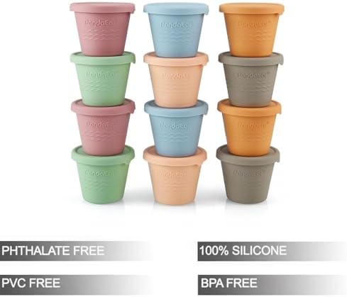 PandaEar 12 Pack Silicone Baby Food Storage Containers, 4 oz - Image 2