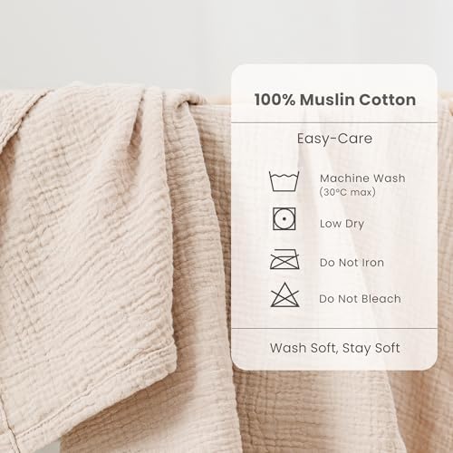 Konssy 2 Pack Muslin Bassinet Sheets - Image 6