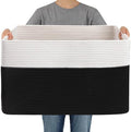 JMvicyroam 96L Large Woven Cotton Rope Blanket Basket by JMvicyroam