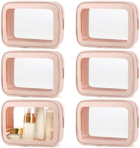 YOPCDJ 6PCS Clear Toiletry Bag, TSA Approved Travel Pouch by YOPCDJ