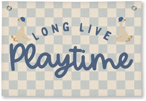 Playroom Wall Decor, Kids Toddler Boy Playroom Silly Goose Decor Hanging Linen by Unknown