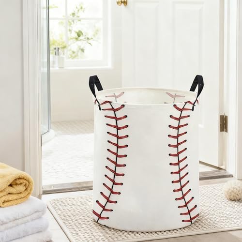 ESSME Ball Laundry Basket, Baseball Hamper Collapsible Canvas Waterproof - Image 5