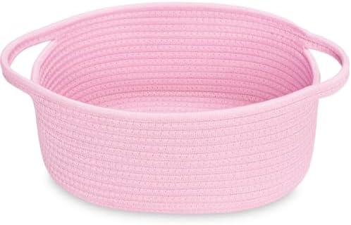 ABenkle Small Basket with Handles, Boho Decorative Rope Woven Dog Cat Toy by ABenkle