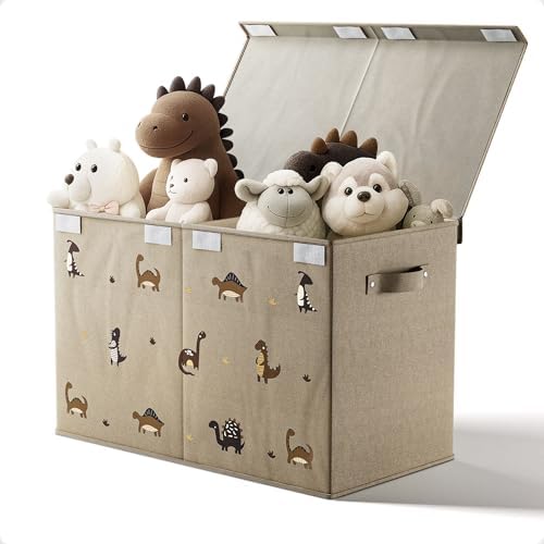 Collapsible Toy Storage Box w/ Handles, Removable Divider & Detachable Lid by HBDesignCo