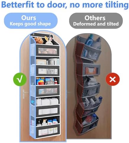 Over the Door Organizer with 5 Front Pockets and 5 Mesh Side Pockets, Extra - Image 3