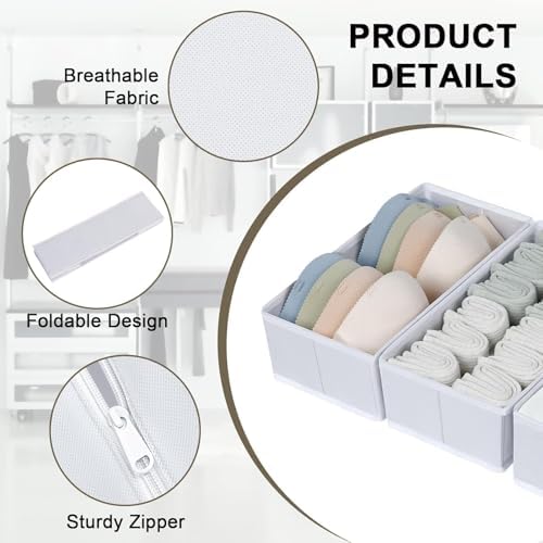 DIMJ Drawer Organizer Clothes, 15 Pack Fabric Drawer Organizer Bins, Foldable - Image 2