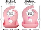 2-Pack Waterproof Silicone Baby Bib Lightweight Comfortable Easy-Wipe Clean - Image 2