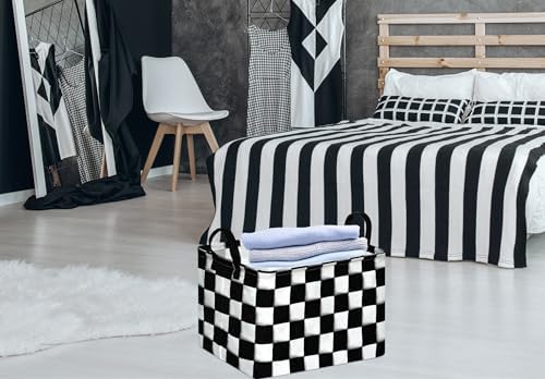 Rectang Checkered Flag Storage Basket Gift Shelf Basket Storage Bin, Nursery - Image 4