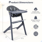 BABY JOY Baby High Chair, Body Washable Highchair - Image 6
