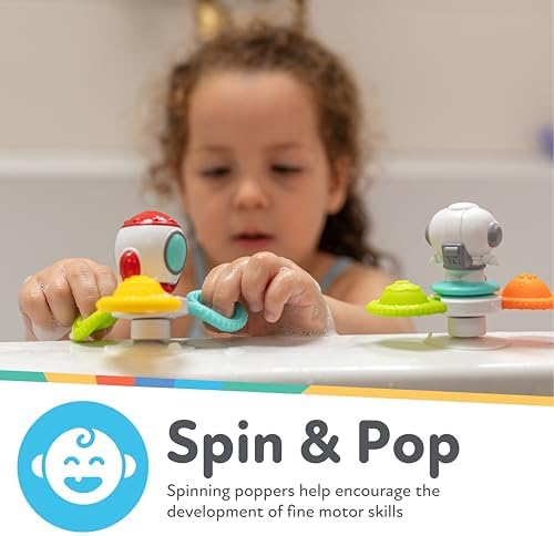 Nuby Suction Spinner Toys with Spinning Poppers – 3 Pack Baby Fidget Toys - Image 2